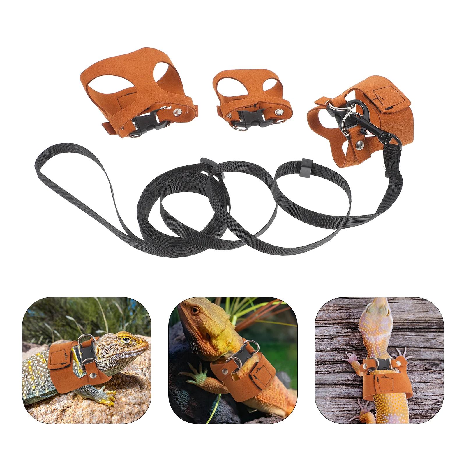 

1 Set Reptile Kit Adjustable Lizard Vest Design Lightweight Comfortable Outdoor Training Bearded Dragon Small Animals Pet Safety