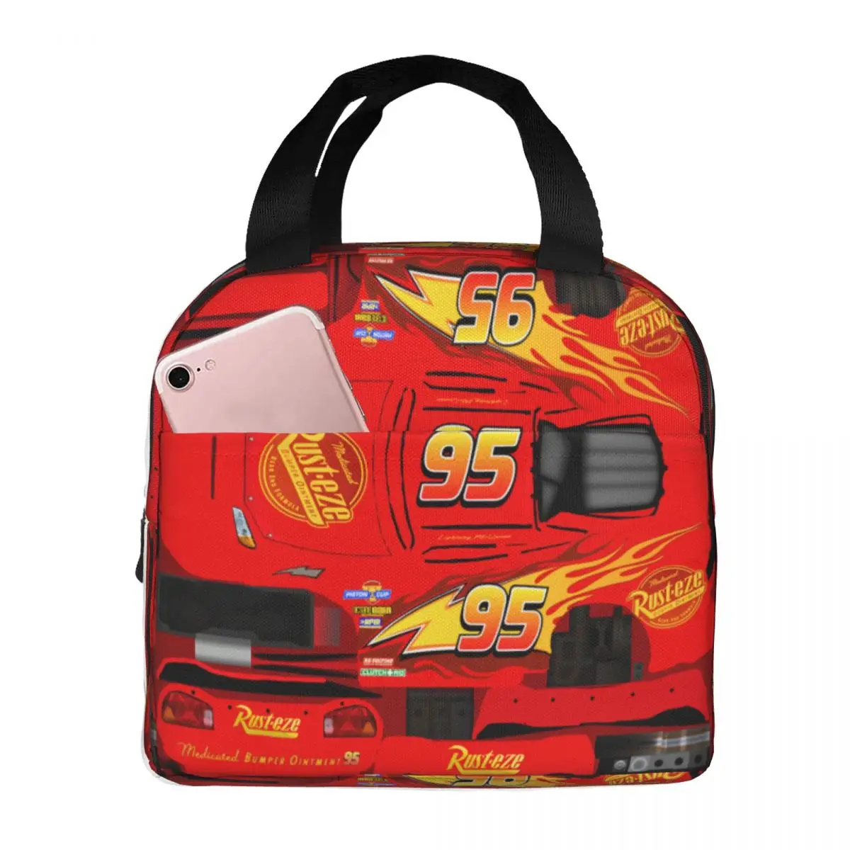 

Lightnings Anime McQueens Insulated Lunch Bag for Women Leakproof Sport Racing Car Cooler Thermal Bento Box Beach Camping Travel