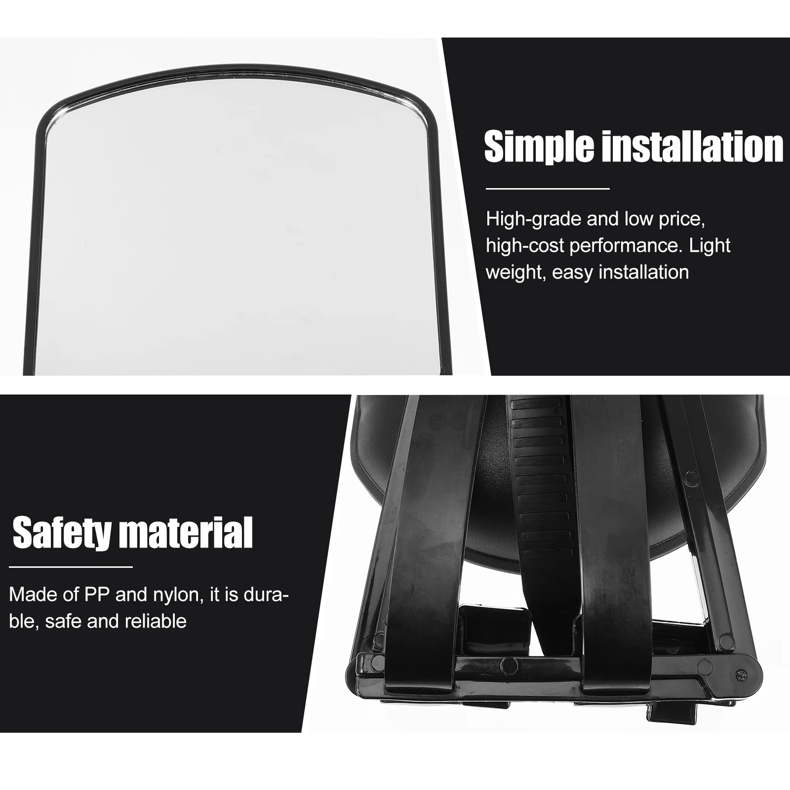 

Car Rearview Extension Mirror for Towing SUVs Durable PP Nylon Wide Angle Convex Mirror Easy Install Adjustable