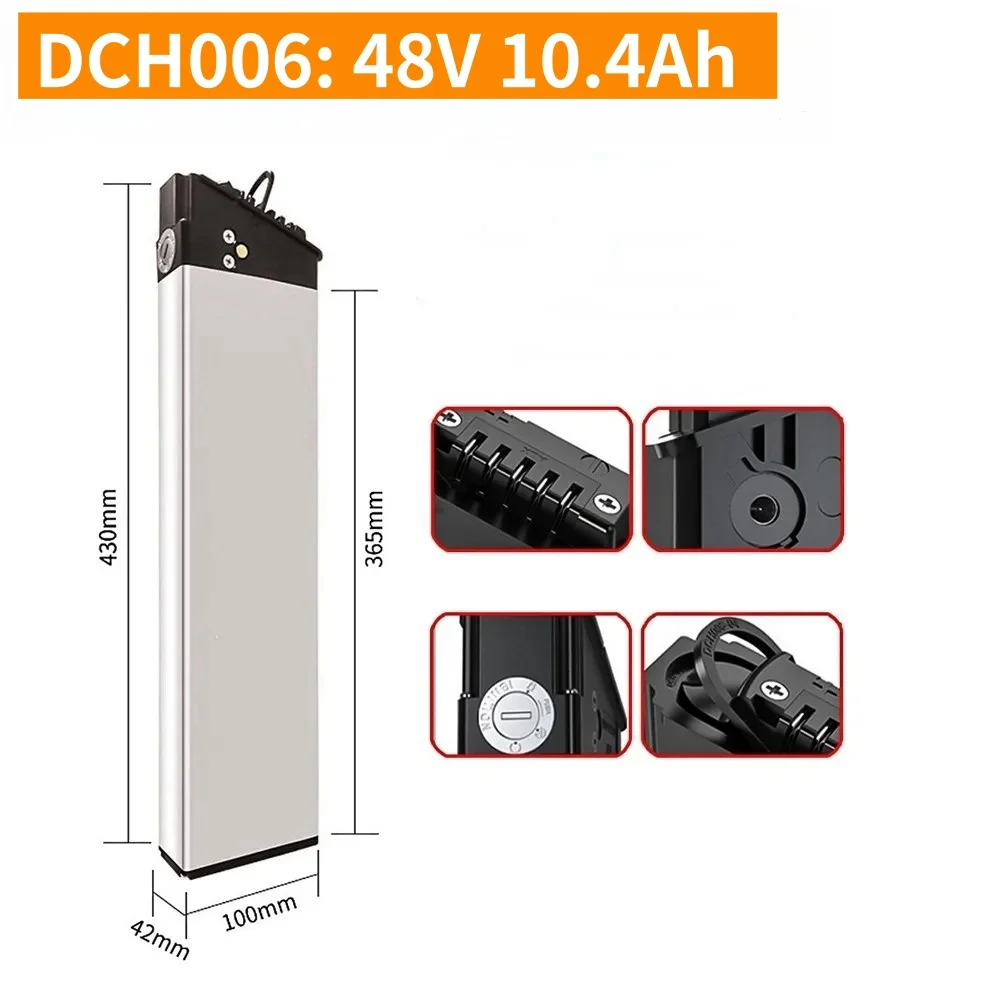 48V DCH-006 motorbatterij (10Ah/14Ah/17Ah) voor 350W~1000W motoren – past op MX01, LAFLY X3, JINGHMA R7 R5