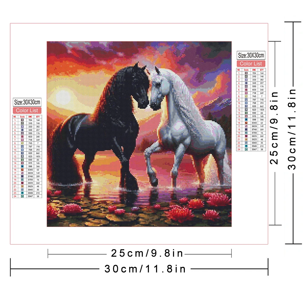 AZQSD Diamond Painting Full Drill Horse Animal Rhinestones Pictures 5d Diy Embroidery Sunset Mosaic Gift Cross Stitch Kits