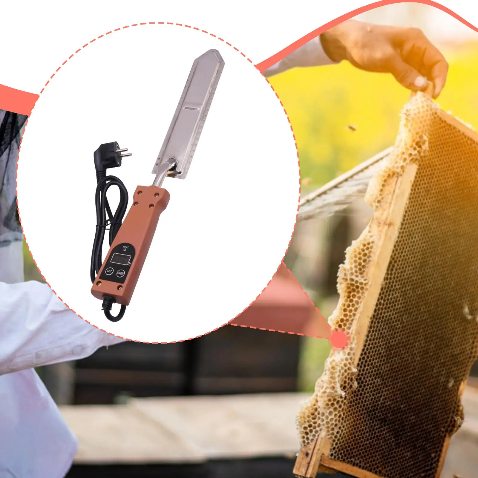 

Electric Hot Heated Uncapping Knife, Easy to Use for Honey Combs with Handle, Bee Equipment Tools, Bee Supplies ,