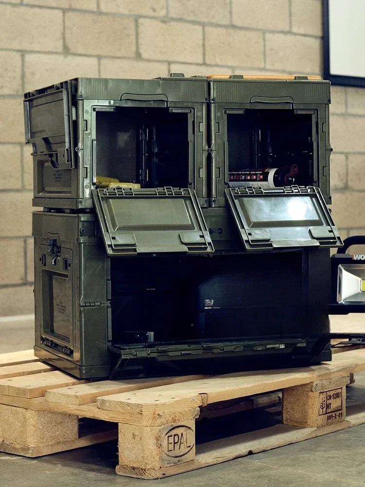 Side open military trend home cross-border tactical folding outdoor storage box, industrial style