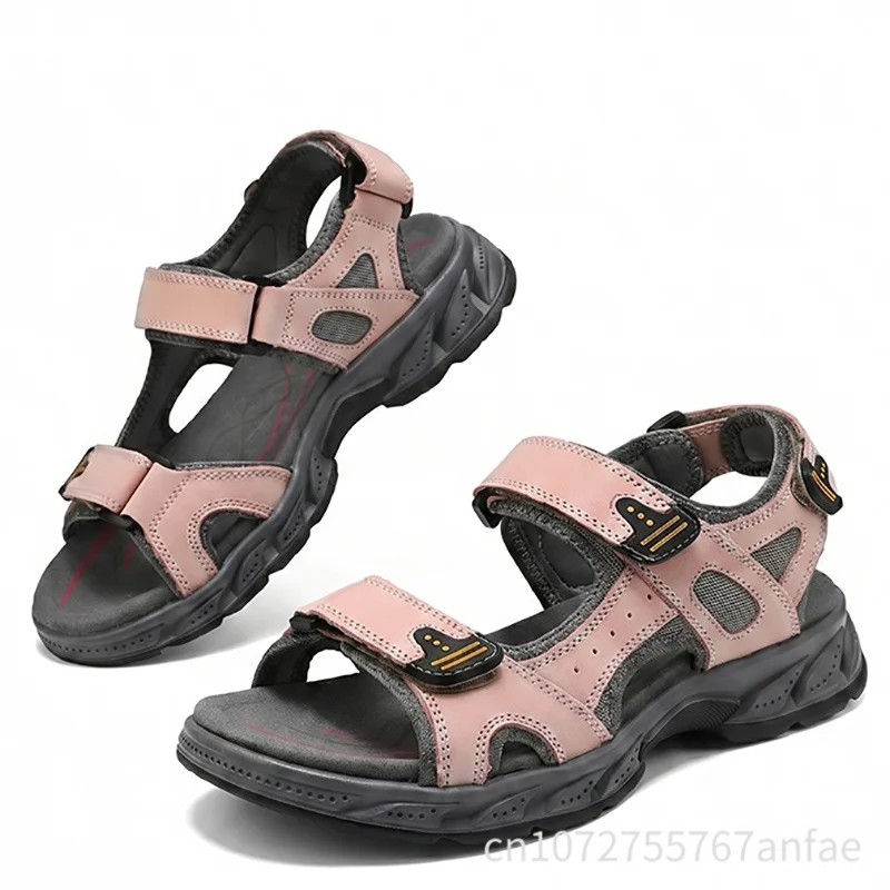 Classic Mens Sandals Summer Genuine Leather Sandals Men Outdoor Casual Lightweight Sandal Fashion Men Sneakers Size 38-46