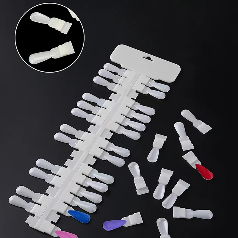 36pcs Natural/Clear Color Card Removable Nail Art Display False Nail Tips Rack Teardrop Design Manicure Gel Polish Practice Tool