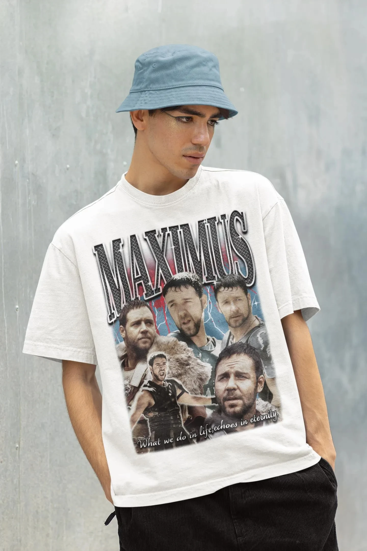 مكسيموس المصارع فيلم تي شيرت الصيف Y2K الرجال والنساء فضفاضة وتنفس تي شيرت الأعلى #2