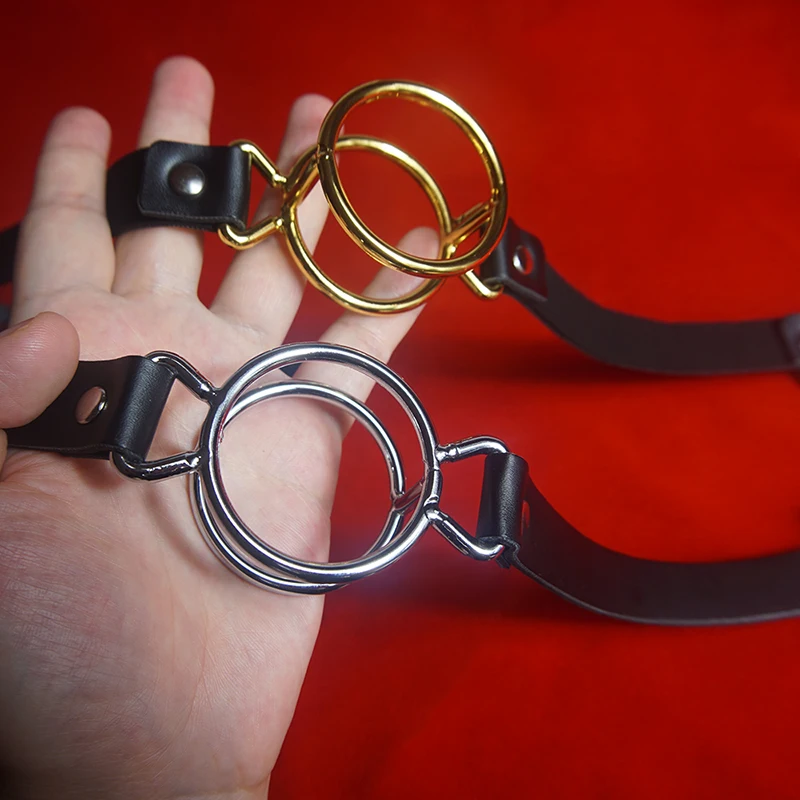 BDSM Mouth Ring Gag Deep Throat,Double Round Slave O-Ring Gags Bondage,Submissive Sex Toys for Couples,Restrsaints,Adult Games