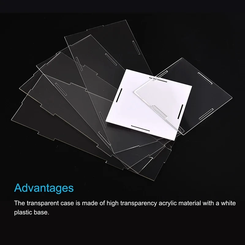 Acrylic Display Case With White Base Cube Acrylic Dustproof For Collectibles Figures Dolls, Countertop Plexiglass Display Case