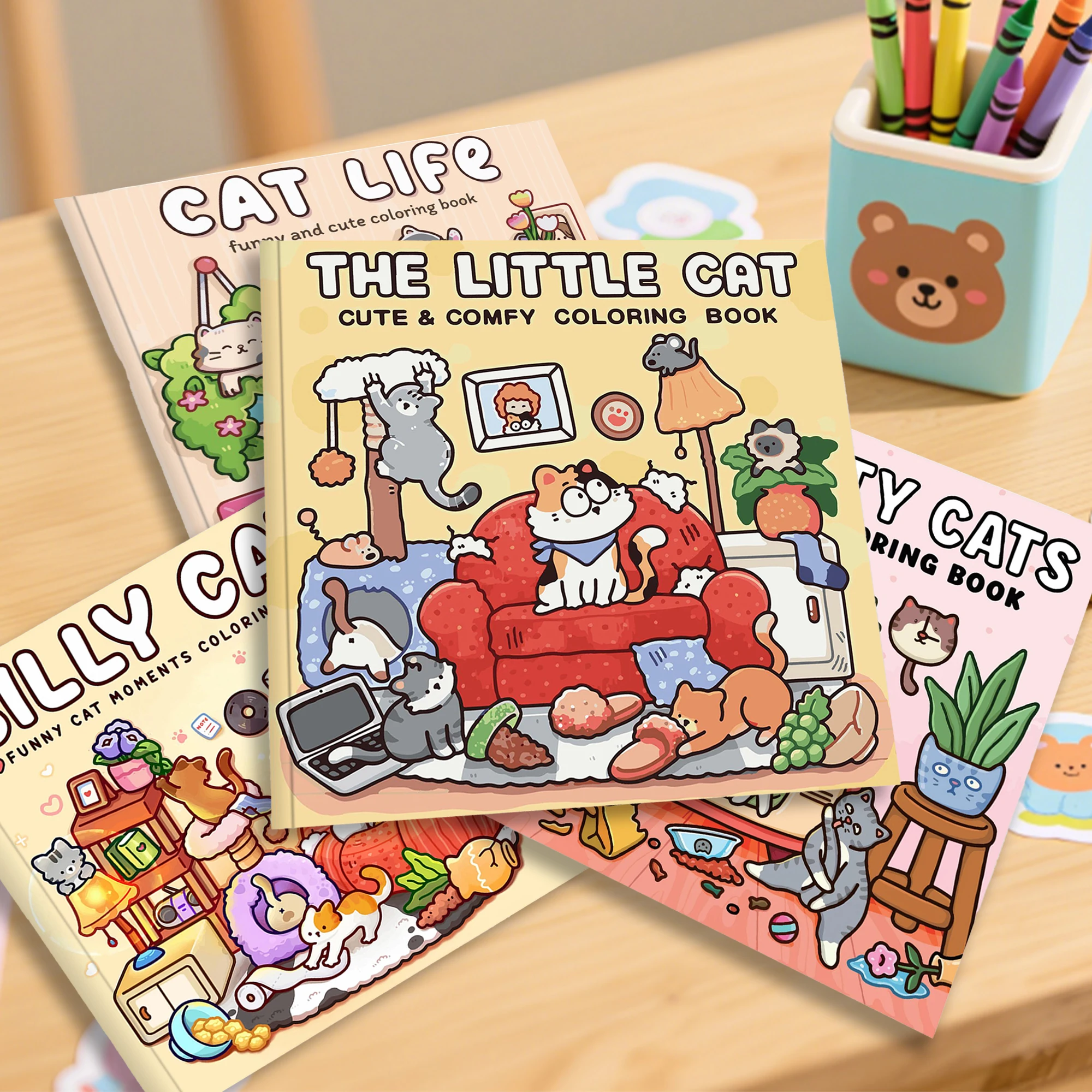 

Adult Coloring Book Bold Cat Pages Simple Relaxation Stress Relief DIYParent Child Fun Home Leisure Art Therapy Boost Creativit