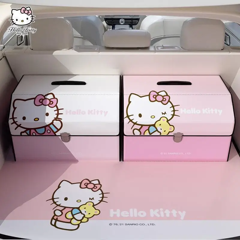 Sanrio Car Trunk Storage Box Storage Box Car Foldable Storage Storage Cartoon Hello Kitty Car Decoration Accessories Gift