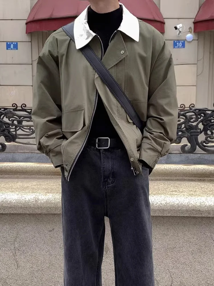 

Korean Sle Camouflage Workwear Jaet ort Autumn Commute Men's Faion Hunting Clothes Light Luxury Casual Series