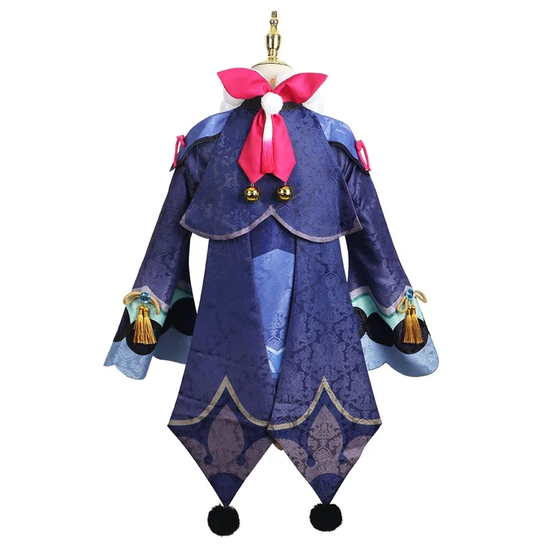 Genshin Impact QiQi Cosplay Costume, Anime, Halloween, Carnaval, Zombie, Loli, Amulette, Chapeau, Chaussette, Collier, Drôle, Enfant