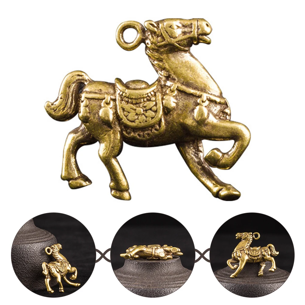 

Brass Horse Keychain Pendant Color Jewelry Charm Lightweight Compact Size DIY Making Accessories Zodiac Crafts