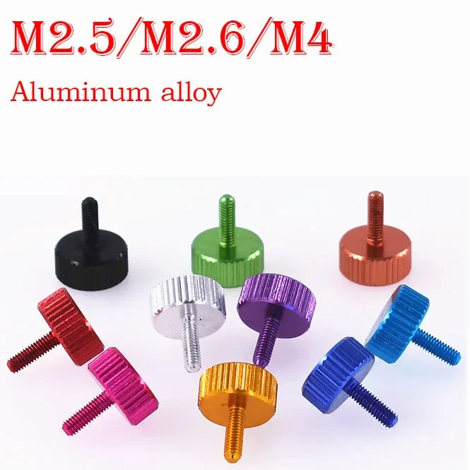 1PCS M2.5 M2.6 M4 Model Drones Aluminum Computer Chassis DIY Hand Knurled Knurled Thumb Power / Decorative Screws Screws