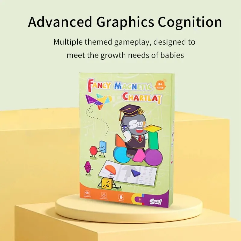 Enigma geométrico magnético dobrável educação brinquedo infantil iluminação educação brinquedo cognitivo imagem presente