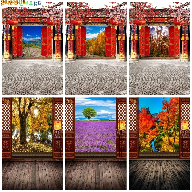 

Vinyl Custom Chinese Style Joyous Opening Natural Scenery Spring Scenery Wedding Speciality Photography Background Props LGH-07