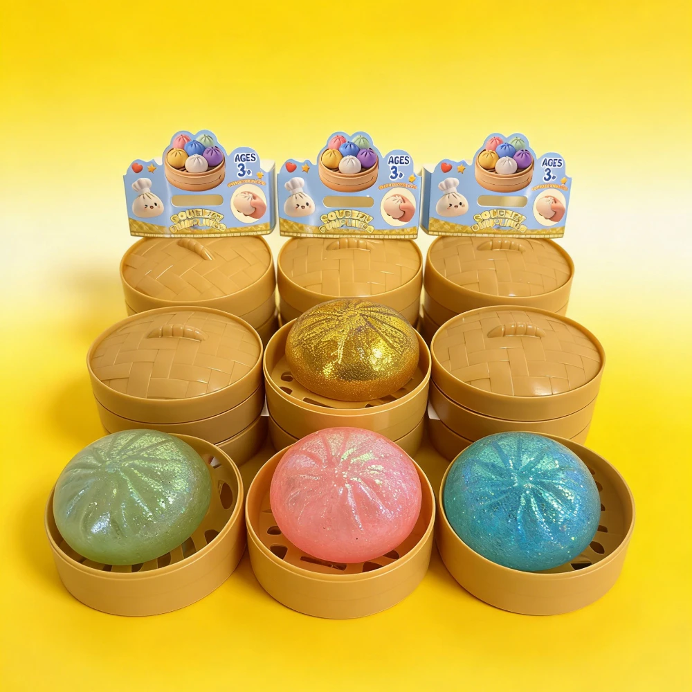 

Glitter dumpling squishies Dumpling Squishy with Box Dumplings Sensory Squeeze Toy for Stress Relief B