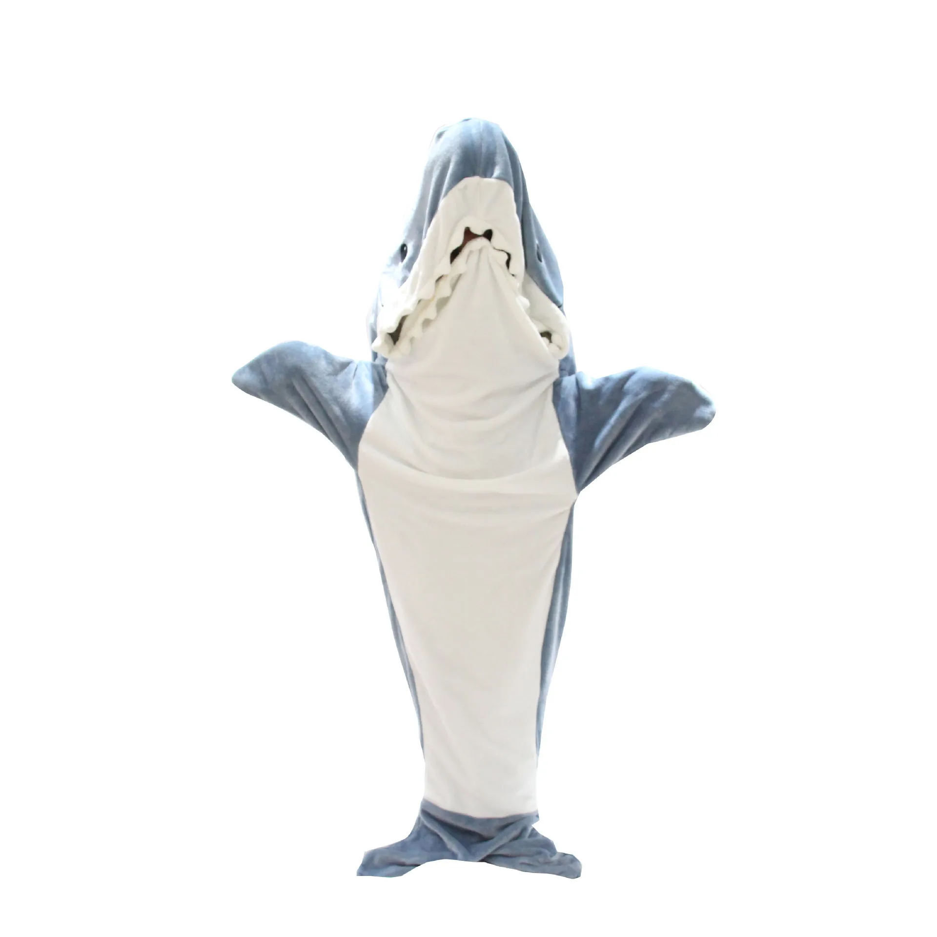 

Shark Blanket Super Soft Flannel Hoodie Sleeping Bag Wearable Loose One-Piece Pajamas