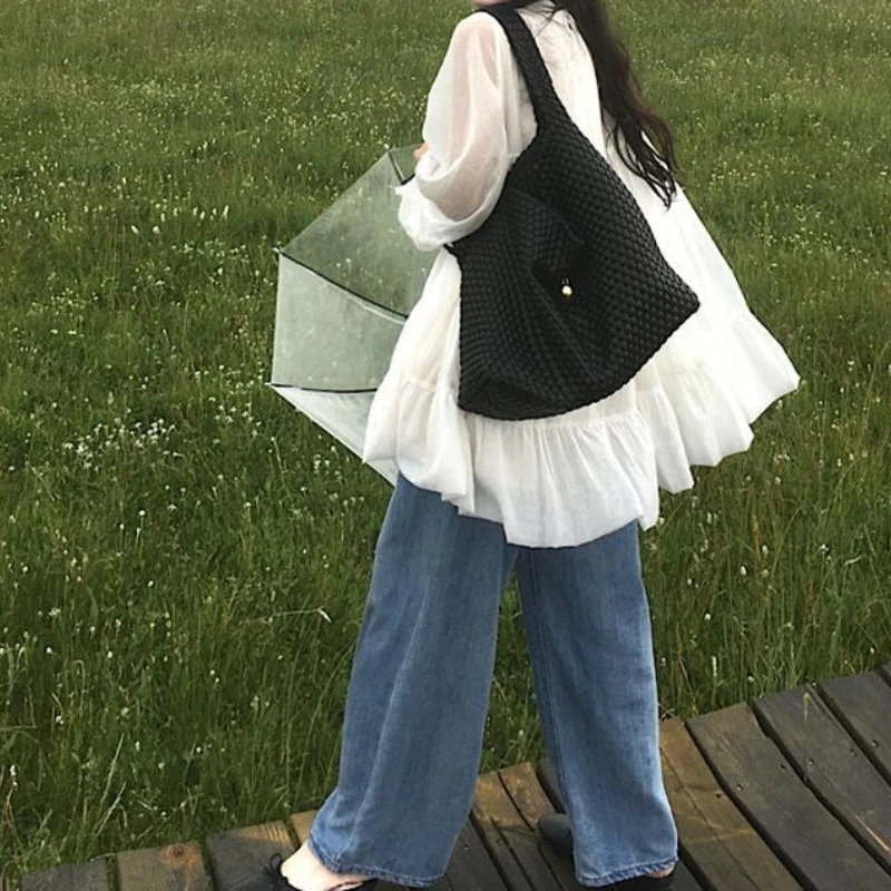 

2026 Gentle Lantern Round Neck Long-sleeved Dress Autumn Niche Design Loose Mid-length Shirt Early Autumn Top Slimming