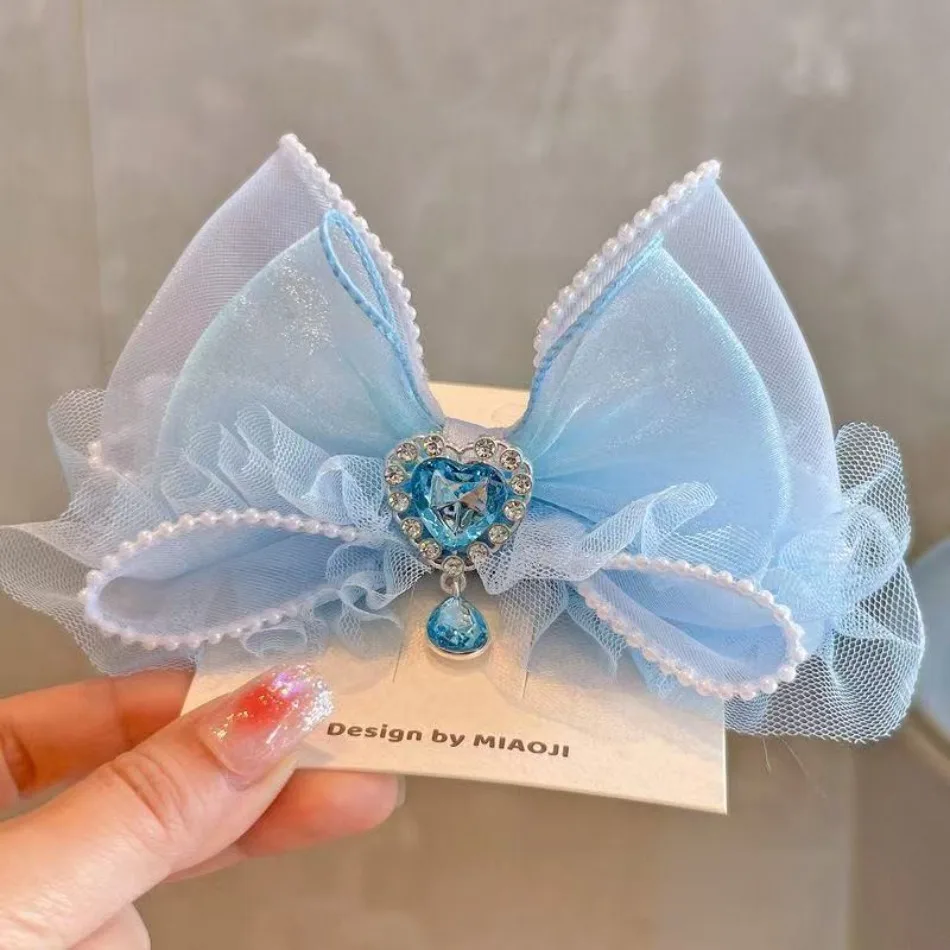 

Korean Girls 3D Big Bow Hairpin Toddler Snow Queen Hair Clip Princess Children Hair Accessories Fairy Energy Love Diamond HP01