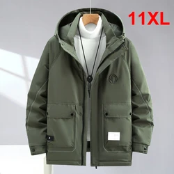 Parkas Cargo de invierno para hombre, chaqueta gruesa y cálida, abrigos de talla grande 10XL 11XL, Parkas cortavientos, chaqueta informal de invierno a la moda para hombre