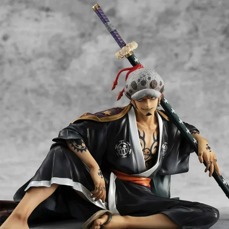 13cm Action Figurine Pvc Model One Piece Trafalgar Law Figure Anime Sitting Kimono Pop Decoration Statues  Aldult Toy Gift