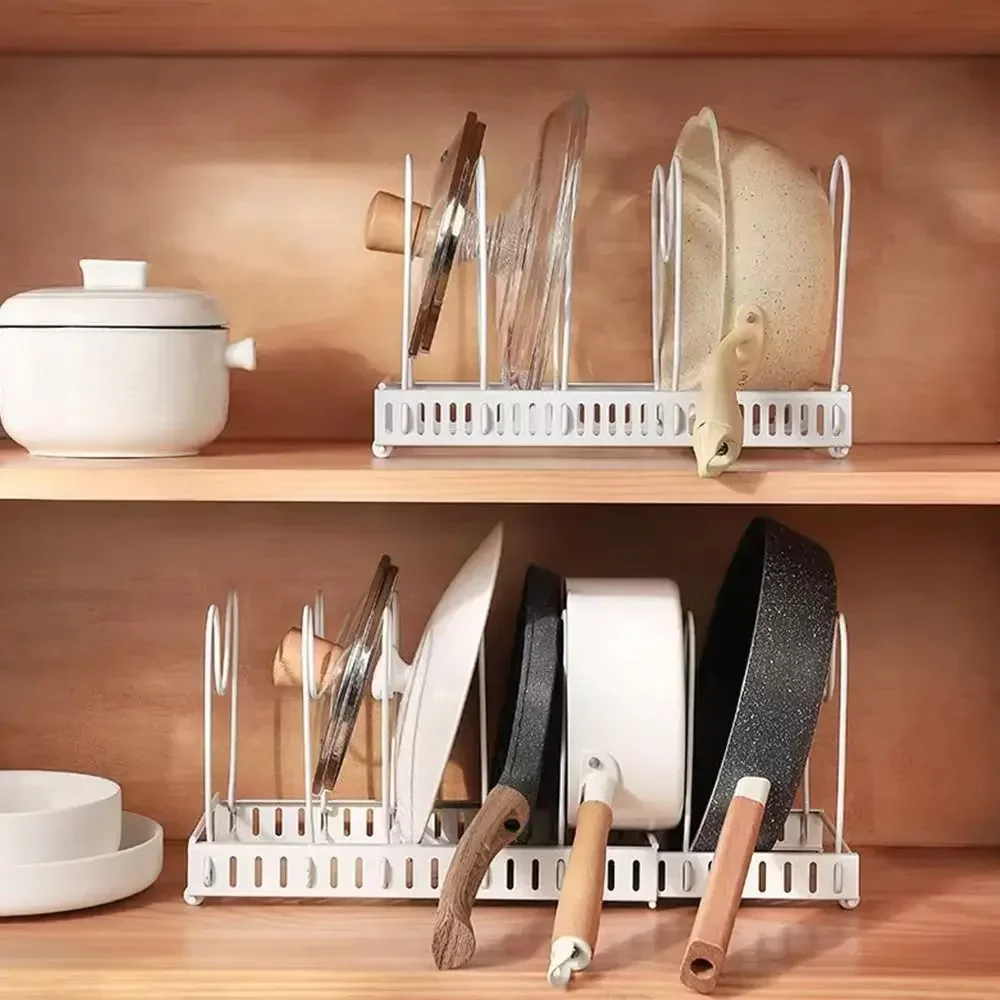 2025 New Expandable Dish Rack Adjustable Compartments White Kitchen Storage Organizer