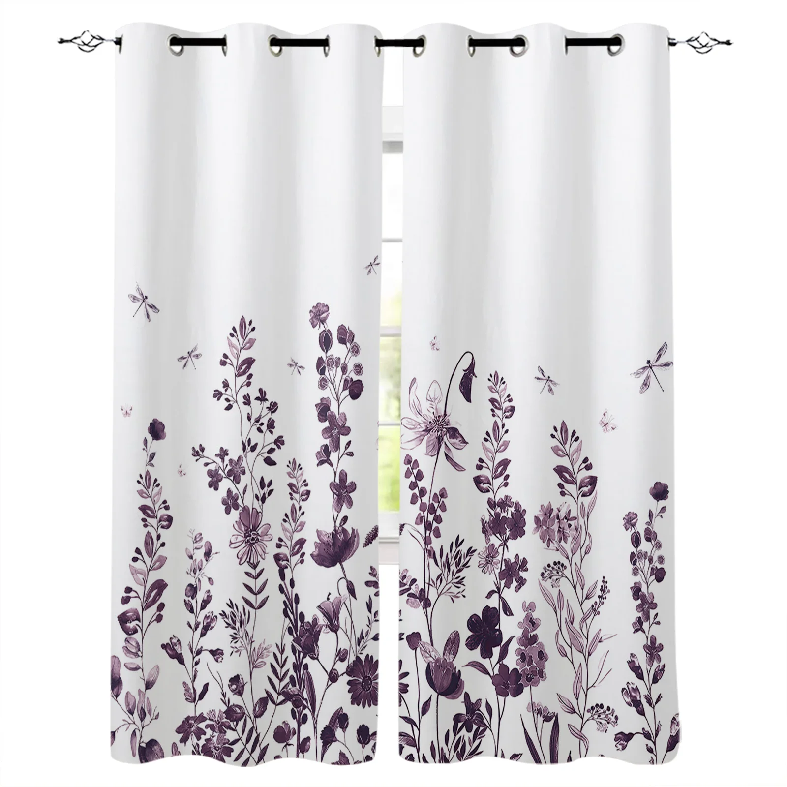 

Flower Leaf Dragonfly Curtains Large Window Window Curtains Curtain Lights Bathroom Bedroom Kitchen Decor