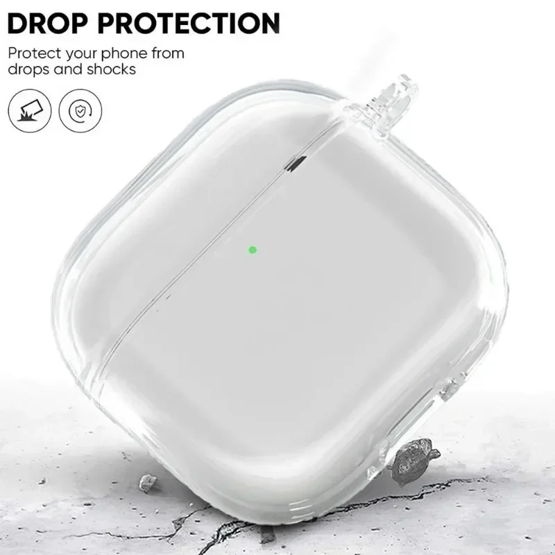 Transparent Case for AirPods 4 Earphone Soft TPU Clear Shockproof Protective Cover with Keychain for Apple AirPods4 Accessories