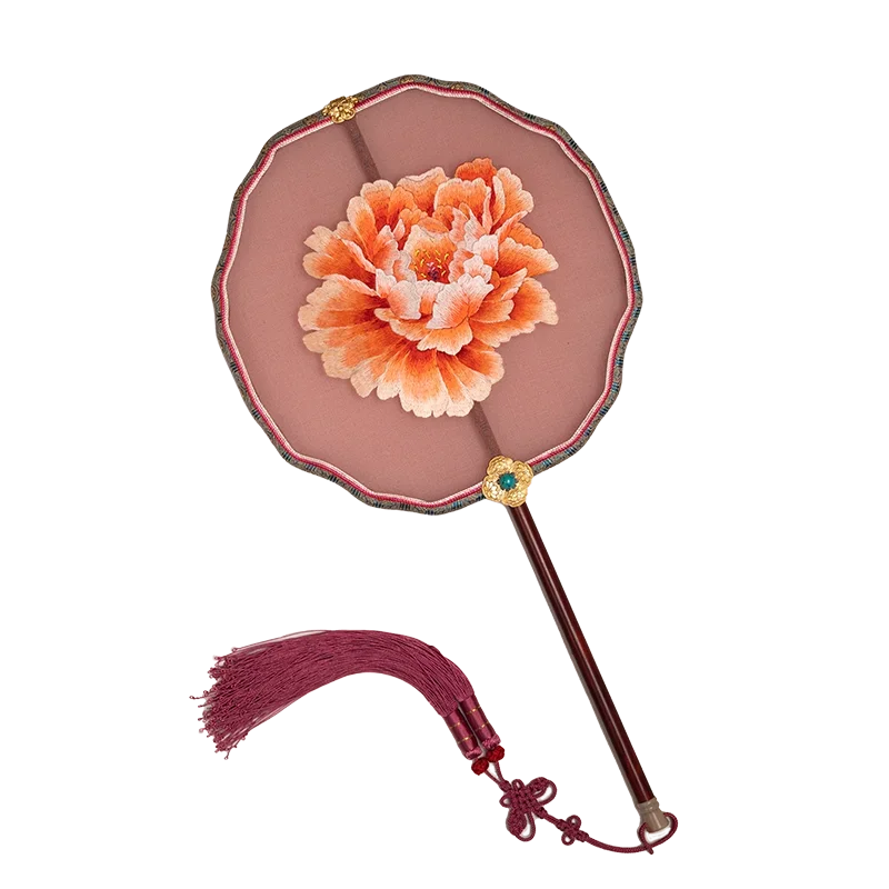 Embroidery craft fan Chinese court style