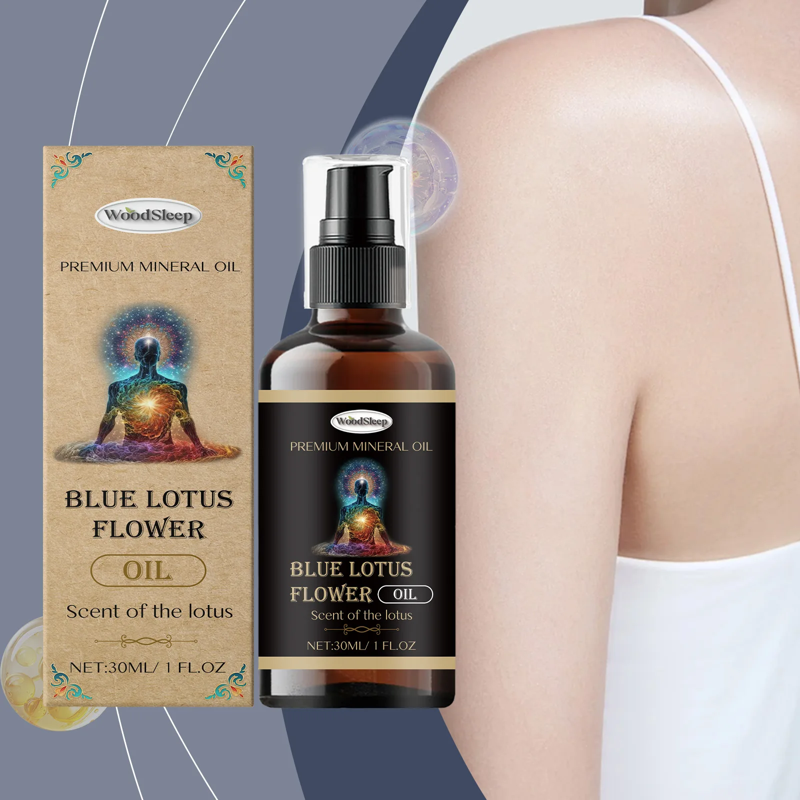 زيت اللوتس الأزرق العطري الروائح العضوية النقية الناشرون مرطبات الشعر الأظافر العناية بالجسم تحديث الاسترخاء الرطوبة زيت النبات #1