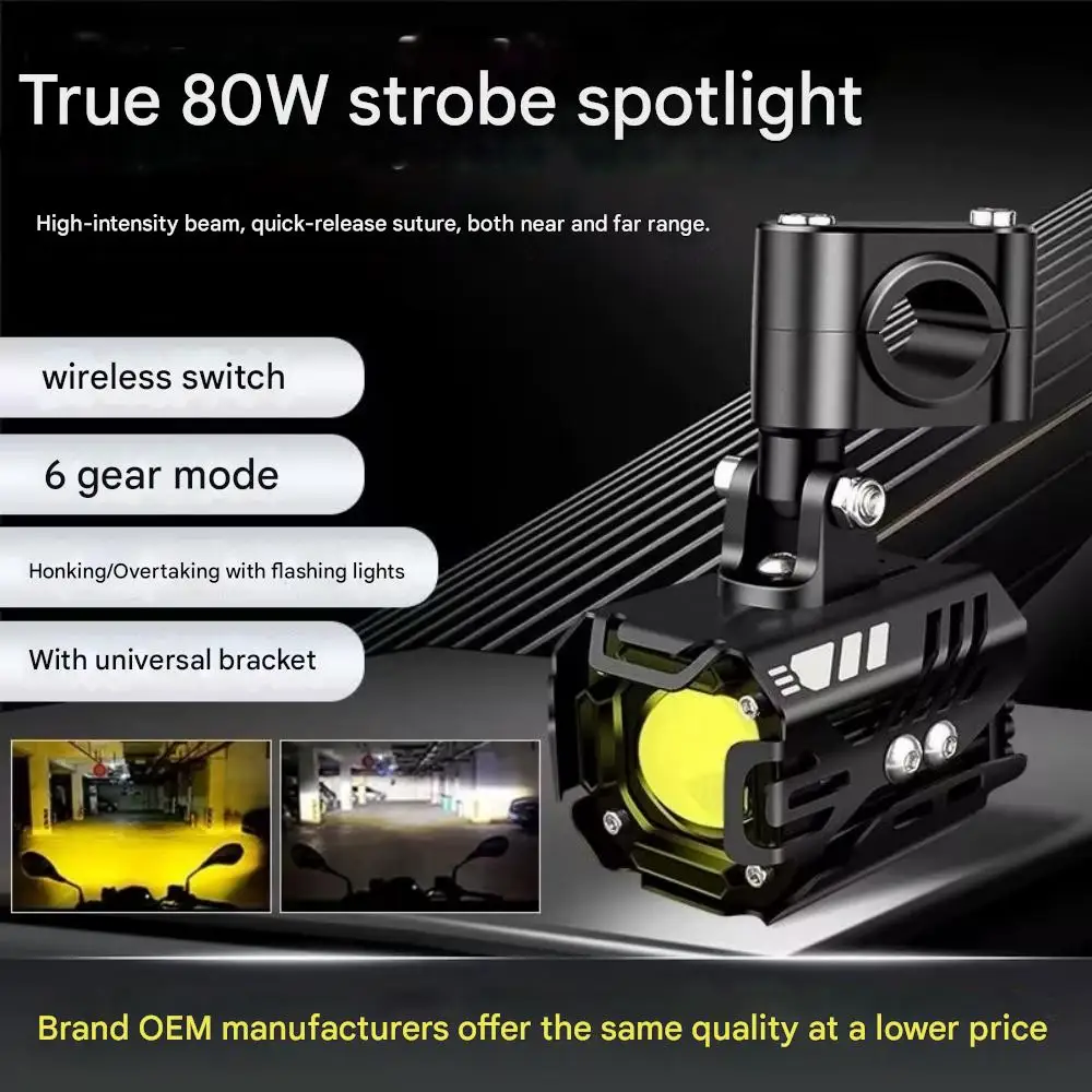 ZONTES 703RR Motorcycle Spotlight LED Headlight High and Low Beam Strobe High Auxiliary Light