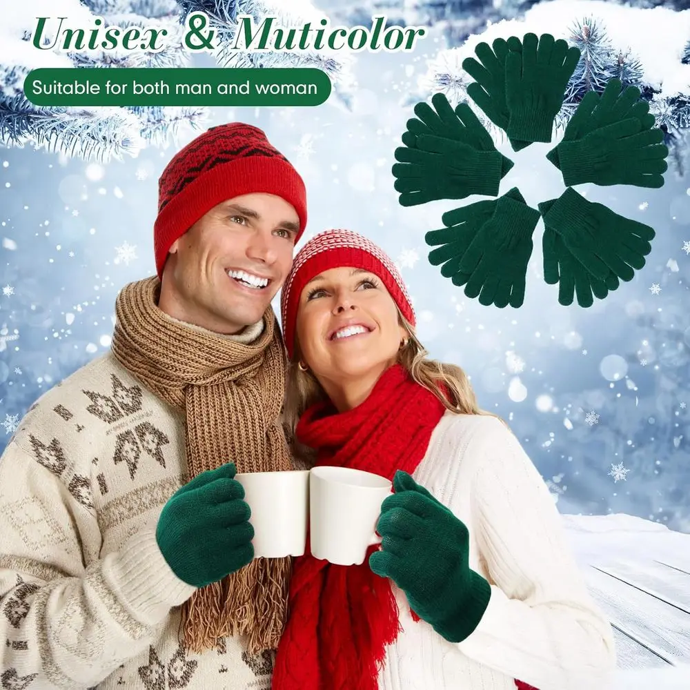 Комплект из 100 теплых вязаных перчаток для зимы — идеально подходят для мужчин, женщин и благотворительных