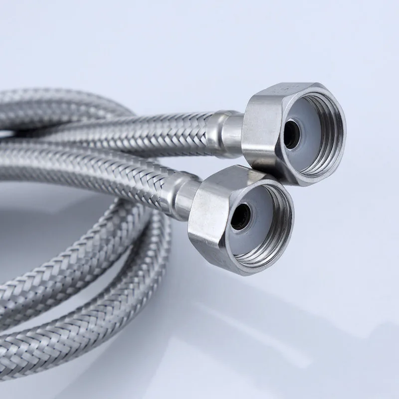 2Pc Stainless steel Kitchen Hose Flexible Plumbing Pipes Bathroom Cold Hot Faucet Supply Pipe Hoses G1/2