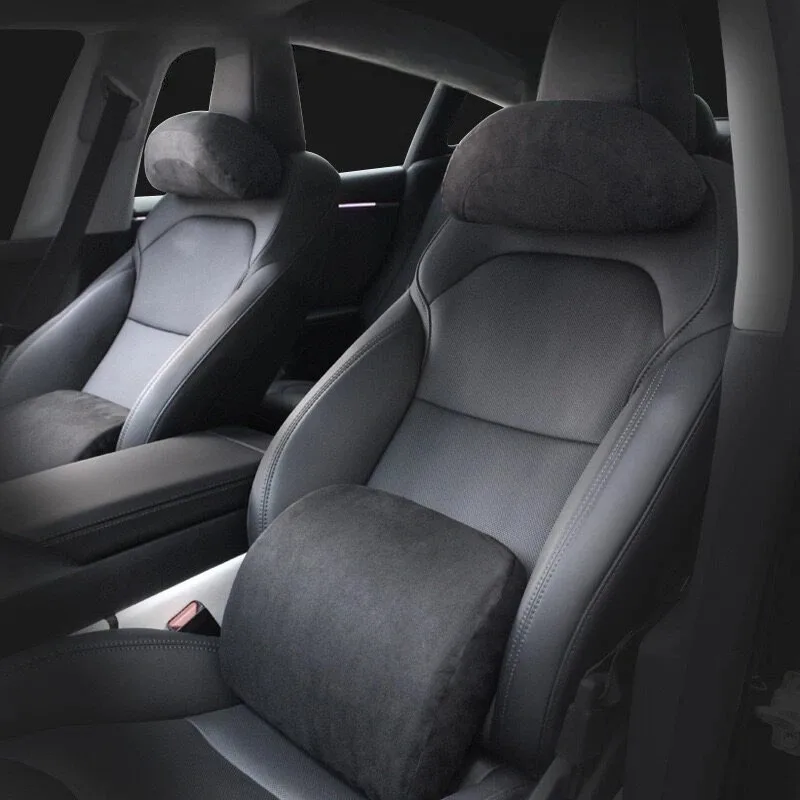 

For Tesla Model 3/Y/YL/X/S Official Same Style Headrest&Lumbar Support, Memory Foam Material,Neck&Waist Protection Car Interior