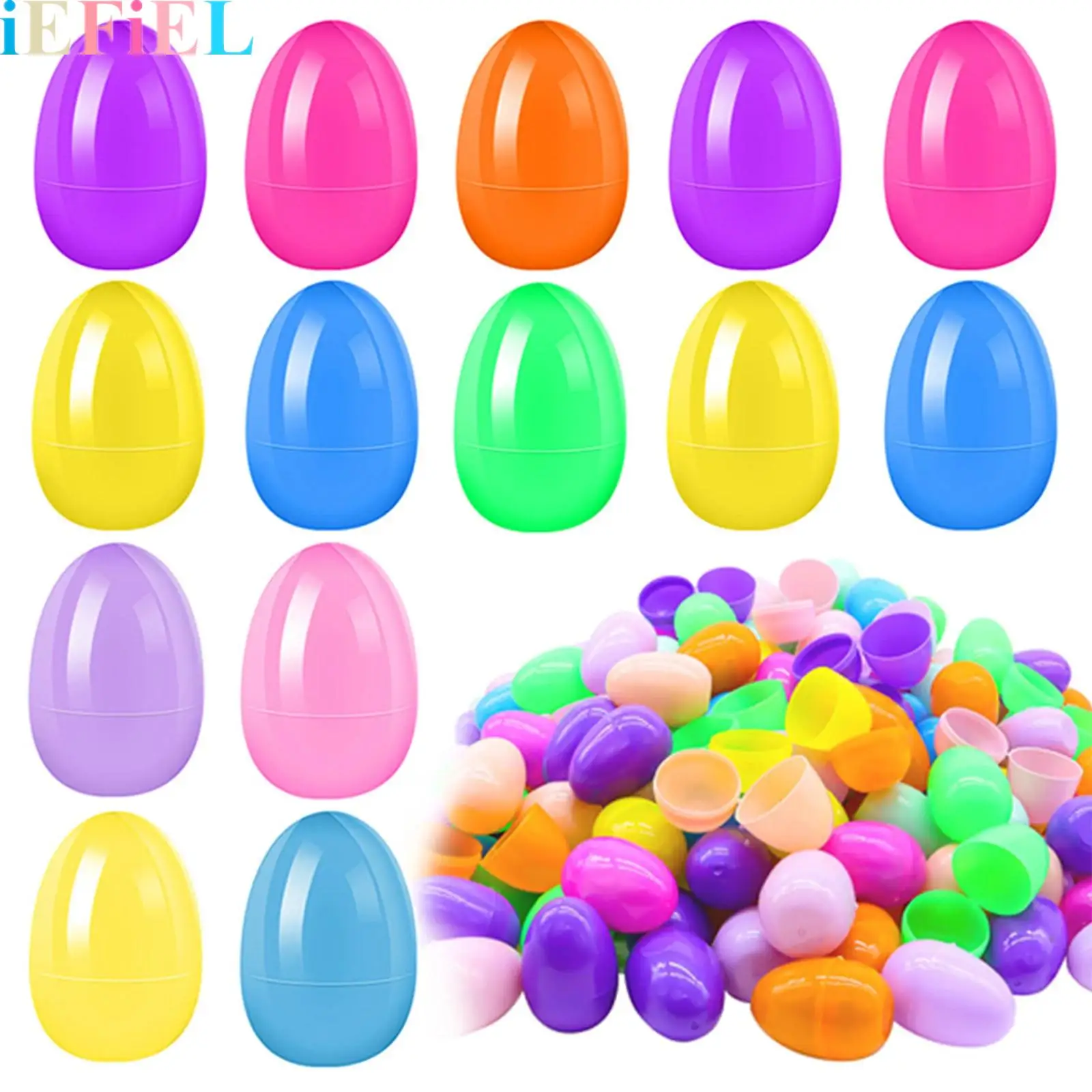 

50Pcs Easter Eggs Colorful Bright Assorted Colors Plastic Easter Eggs Perfect for Easter Bunny Egg for Hunt Celebration