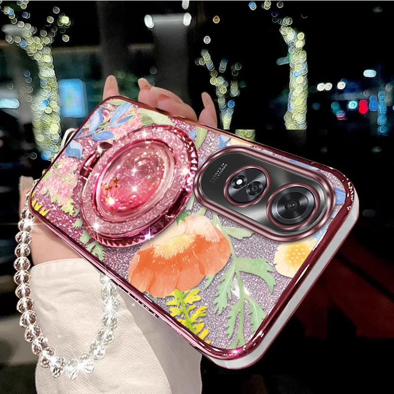 

Чехол-держатель браслета A60 с странными цветами для OPPO A60 A78 A77 A94 A18 A38 A5Pro A54 A16 A3Pro F25Pro F19Pro Cover