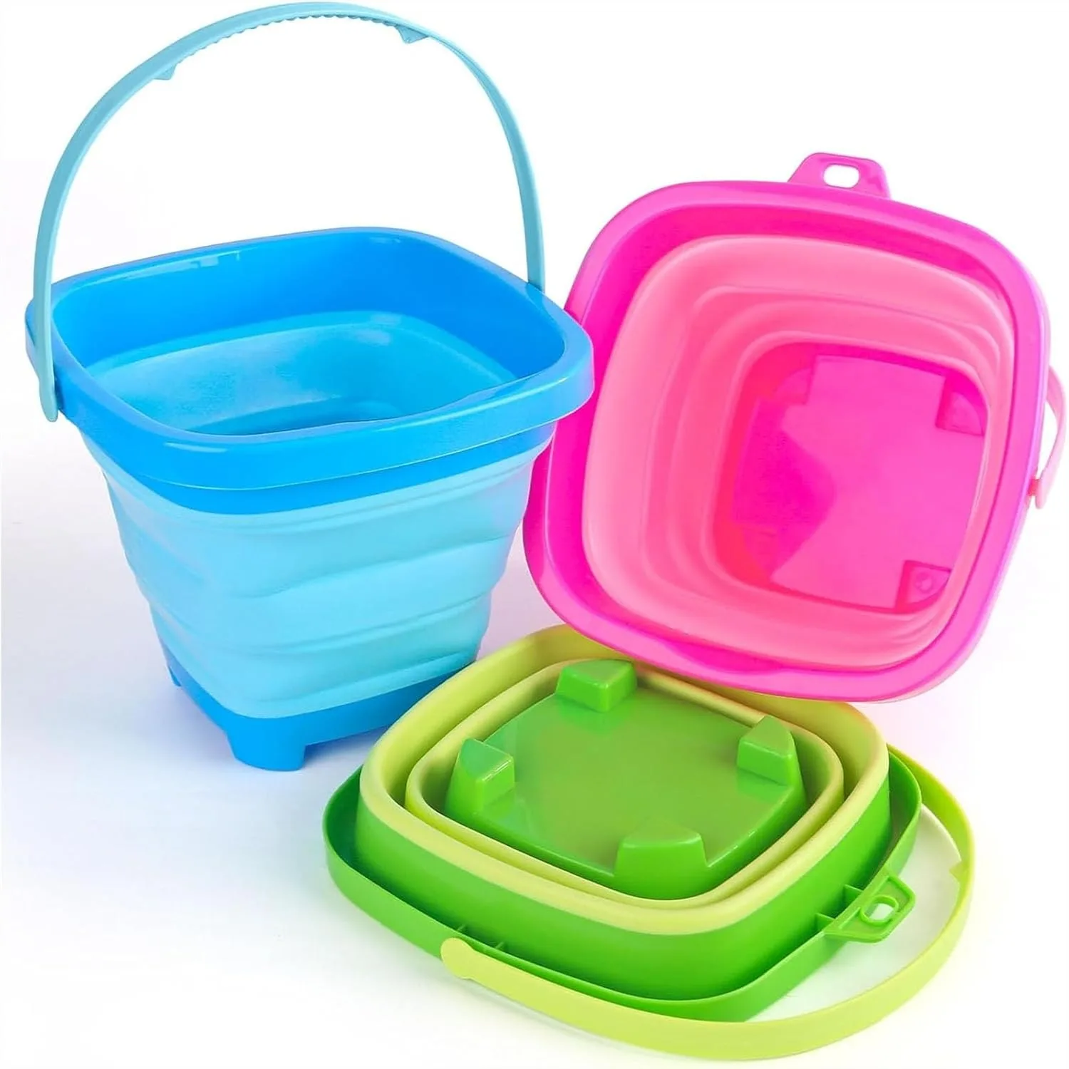 

Collapsible Bucket for Kids, Foldable Pail for Beach Toys, Camping Gear, Summer Fun