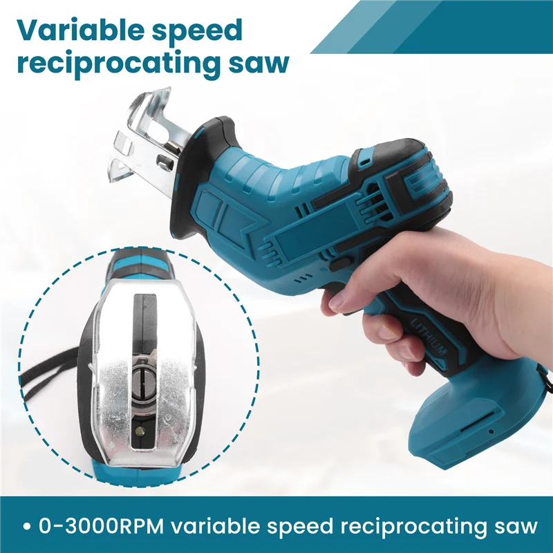 

AA01-Шабельная пила для аккумулятора 18 В, 20 В, 0-3000 об/мин, сабельная пила с переменной скоростью для дерева, металла и пластика