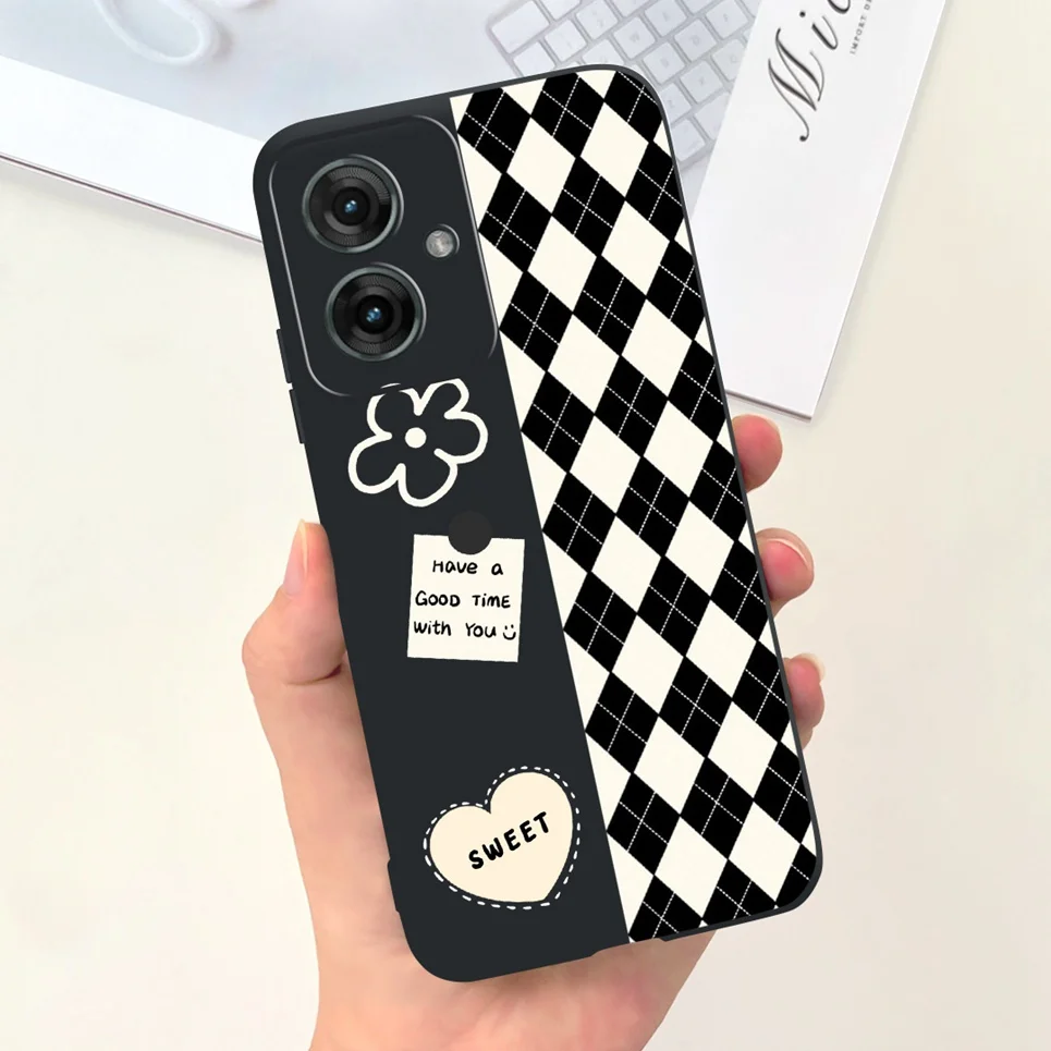 Animals Painting Phone Case For Motorola Moto G55 5G MotoG55 G 55 Back Cover Panda Rabbit Cat Funda Bumper Soft Silicone