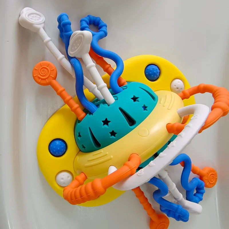 

Montessori Toys for Baby 1+ Years Old, Sensory Development Toys for Toddlers 1-3, Silicone Pull String Travel Toy for 18+ Months