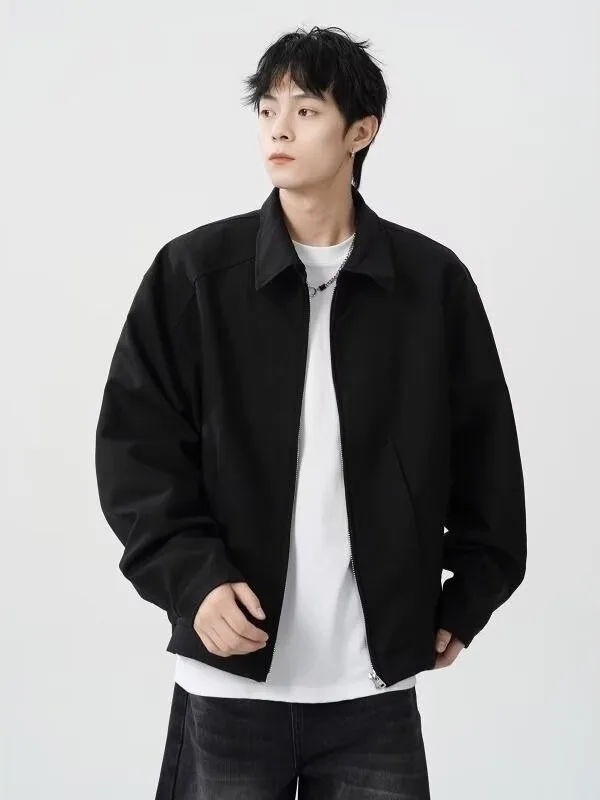 

Casual American Style Men's Flight Jacket Stand Collar Short Length Cleanfit Outerwear Baseball Uniform Polyester Fiber Windp...