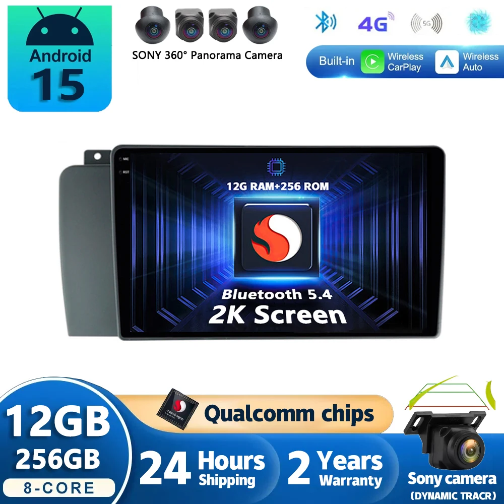 Radio para Auto con Android 16 y Carplay para Volvo XC70 V70 S60 2004 - 2009, Reproductor Multimedia con Navegación, Estéreo, WiFi+4G, Video, BT, DVD, 2 DIN