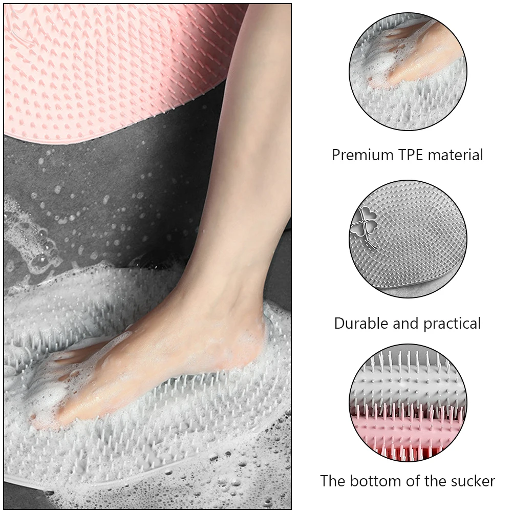 

1pc Foot Massager Scrubber Premium Tpe Non-Skid Standing Foot Brush Exfoliating Odor Eliminating Mat Shower Cleaner Pad