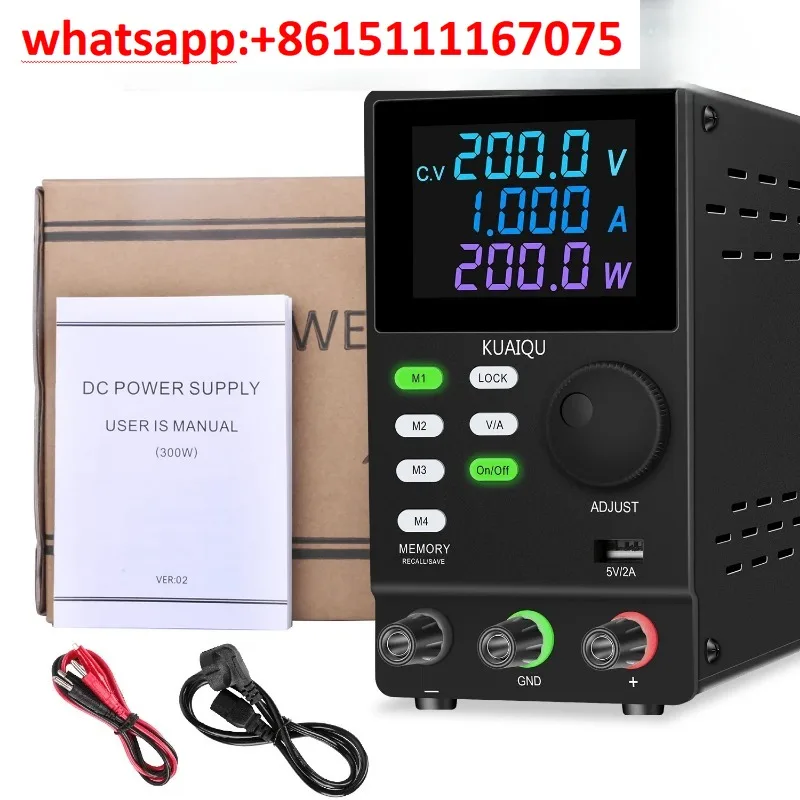 Programmable DC Adjustable Bench Power Supply, Variable Regulated Laboratory Power Unit Memory‑Storage BCC 30‑300V For Lab Test