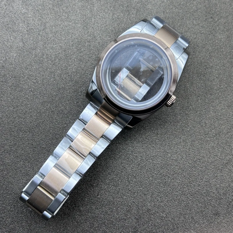 Watch Modification Accessories for Oyster Perpetual 36/39MM Case and Strap Set, Sapphire Glass for NH35NH36 Movement