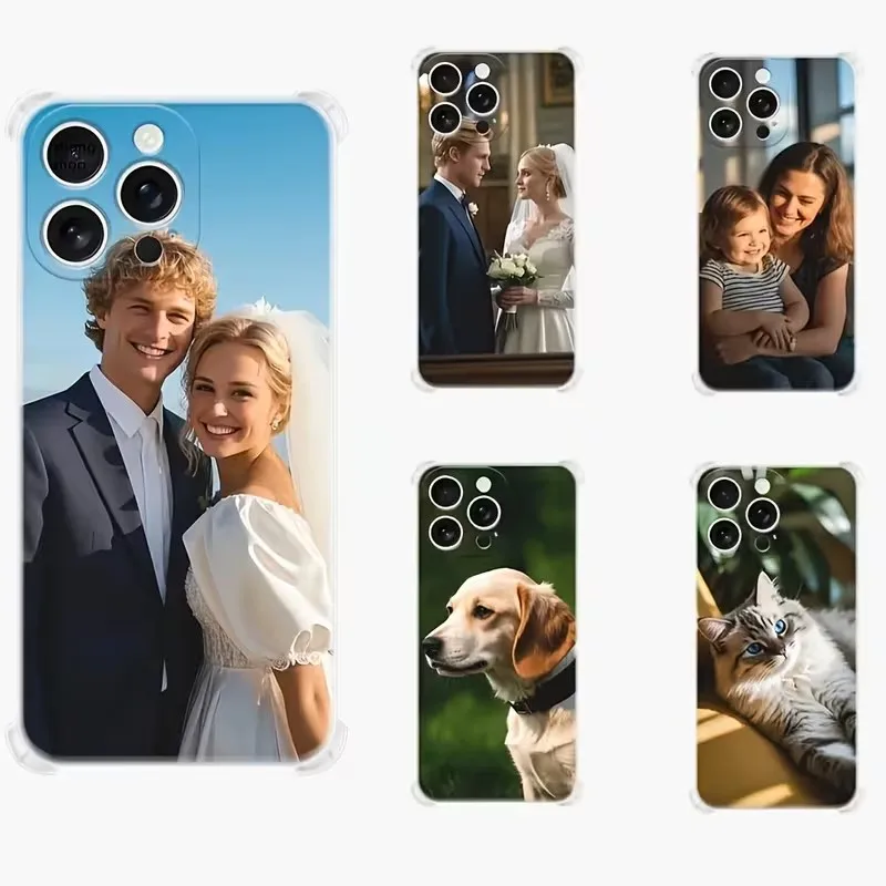 Coque de téléphone transparente personnalisable avec photo pour iPhone 18 17 16 15 14 13 12 11 Pro Xs Max 8 7 Plus Mini Air 16e 17e en silicone