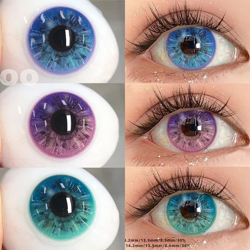 JeweLens 2 Stück Diamant Cosplay Nachtclub Party Kontaktlinsen Luxus Softlens 14,2 mm