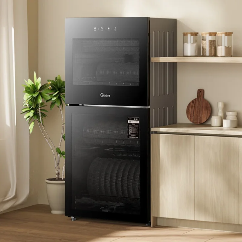 ماكينة تعقيم محمولة مدمجة 220 فولت 94 لتر لتجفيف أواني المطبخ، تحكم مستقل، باب مزدوج عمودي