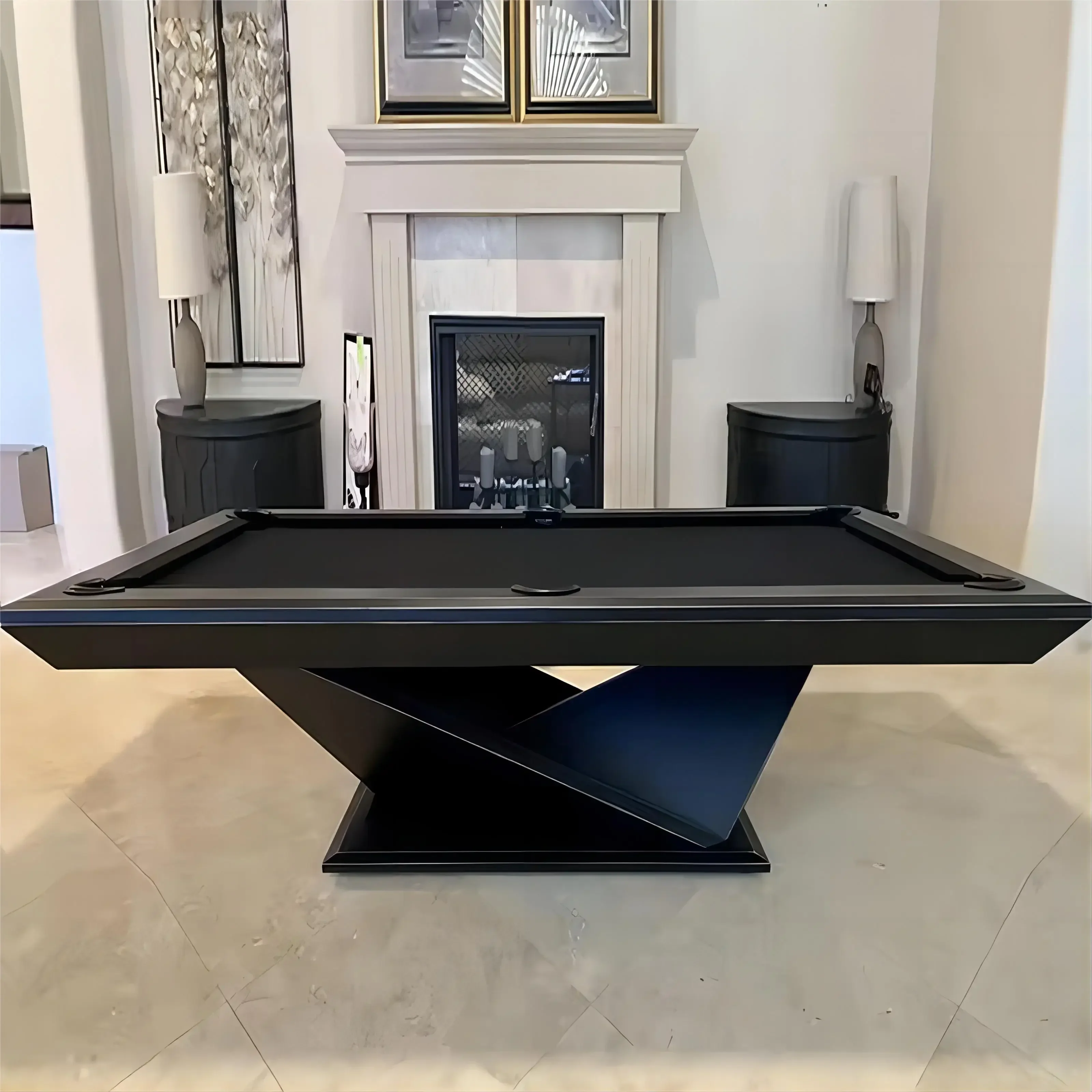 Newly Upgraded Solid Wood Oak Jiujiang Blue Slate 9ft Luxury Billiards Table Billiards Custom